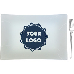 Logo Glass Rectangular Appetizer / Dessert Plate - Single