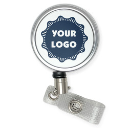 Metal Badge Reel With Slide on Clip Mockup Template With Front and Back  View 