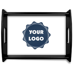 Logo Black Wooden Tray - Large