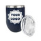 Logo Stainless Wine Tumblers - Navy - Double Sided - Alt View