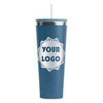 Logo RTIC Everyday Tumbler with Straw - 28oz - Steel Blue - Double-Sided