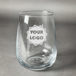 Logo Stemless Wine Glass - Laser Engraved- Single