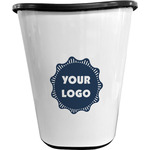 Logo Waste Basket - Single-Sided - Black