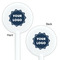 Logo White Plastic 5.5" Stir Stick - Double Sided - Round - Front & Back