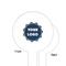 Logo White Plastic 6" Food Pick - Round - Single Sided - Front & Back