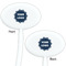 Logo White Plastic 7" Stir Stick - Double Sided - Oval - Front & Back