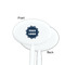 Logo White Plastic 7" Stir Stick - Single Sided - Oval - Front & Back