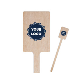 Logo 6.25" Rectangle Wooden Stir Sticks - Single-Sided