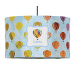 Watercolor Hot Air Balloons 12" Drum Pendant Lamp - Fabric (Personalized)