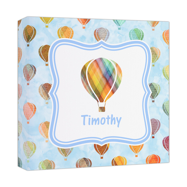 Custom Watercolor Hot Air Balloons Canvas Print - 12x12 (Personalized)