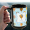 Watercolor Hot Air Balloons 15oz. Black Mug - LIFESTYLE