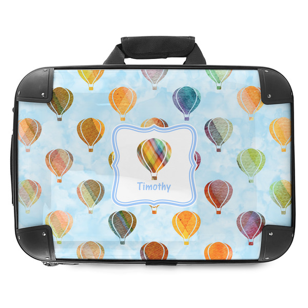 Custom Watercolor Hot Air Balloons Hard Shell Briefcase - 18" (Personalized)