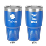 Watercolor Hot Air Balloons 30 oz Stainless Steel Tumbler - Royal Blue - Double-Sided (Personalized)