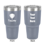 Watercolor Hot Air Balloons 30 oz Stainless Steel Tumbler - Grey - Double-Sided (Personalized)