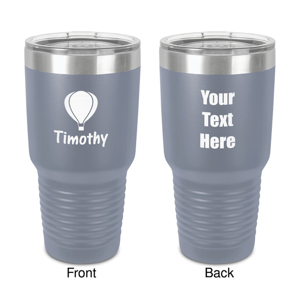 Custom Watercolor Hot Air Balloons 30 oz Stainless Steel Tumbler - Grey - Double-Sided (Personalized)