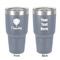 Watercolor Hot Air Balloons 30 oz Stainless Steel Ringneck Tumbler - Grey - Double Sided - Front & Back