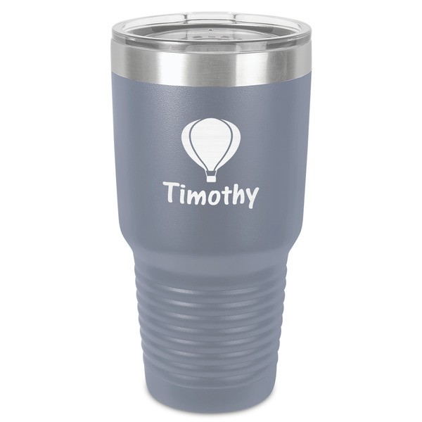 Custom Watercolor Hot Air Balloons 30 oz Stainless Steel Tumbler - Grey - Single-Sided (Personalized)