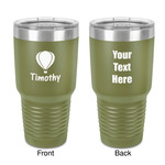 Watercolor Hot Air Balloons 30 oz Stainless Steel Tumbler - Olive - Double-Sided (Personalized)