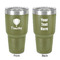 Watercolor Hot Air Balloons 30 oz Stainless Steel Ringneck Tumbler - Olive - Double Sided - Front & Back