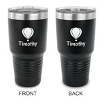 Watercolor Hot Air Balloons 30 oz Stainless Steel Tumbler - Black - Double Sided (Personalized)