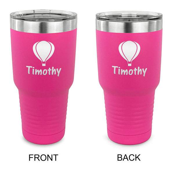 Custom Watercolor Hot Air Balloons 30 oz Stainless Steel Tumbler - Pink - Double Sided (Personalized)