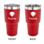 Watercolor Hot Air Balloons 30 oz Stainless Steel Tumbler - Red - Double Sided (Personalized)