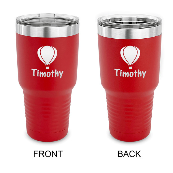 Custom Watercolor Hot Air Balloons 30 oz Stainless Steel Tumbler - Red - Double Sided (Personalized)