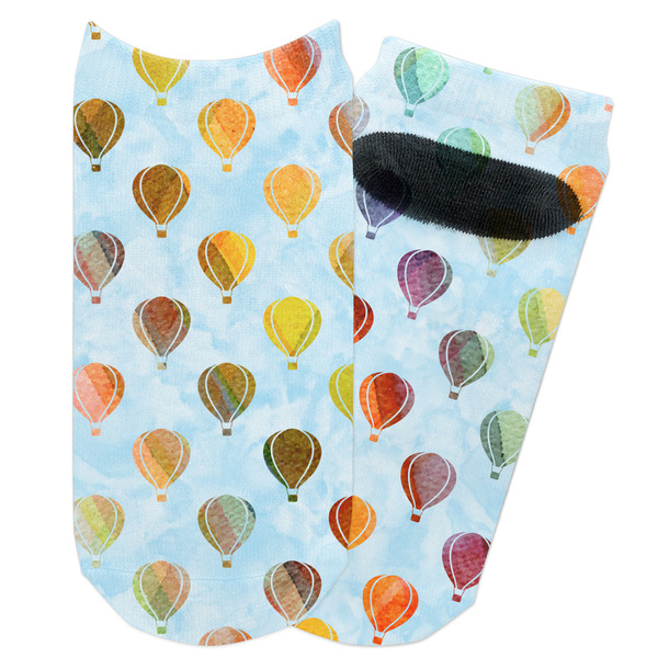 Custom Watercolor Hot Air Balloons Adult Ankle Socks