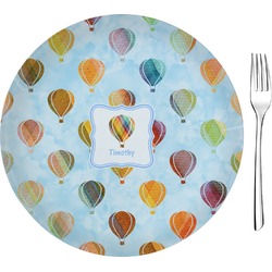 Watercolor Hot Air Balloons Glass Appetizer / Dessert Plate 8" (Personalized)