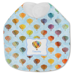 Watercolor Hot Air Balloons Jersey Knit Baby Bib w/ Name or Text