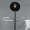 Watercolor Hot Air Balloons Black Plastic 5.5" Stir Stick - Round - Main