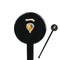 Watercolor Hot Air Balloons Black Plastic 7" Stir Stick - Round - Closeup