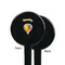 Watercolor Hot Air Balloons Black Plastic 7" Stir Stick - Single Sided - Round - Front & Back