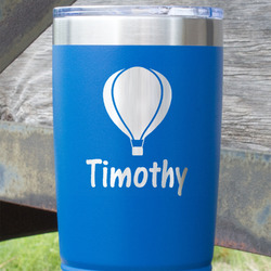 Watercolor Hot Air Balloons 20 oz Stainless Steel Tumbler - Royal Blue - Double Sided (Personalized)