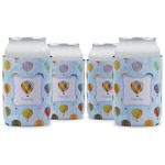 Watercolor Hot Air Balloons Can Cooler (12 oz) - Set of 4 w/ Name or Text