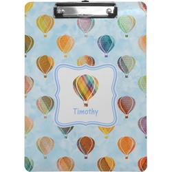 Watercolor Hot Air Balloons Clipboard (Letter Size) (Personalized)