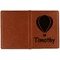 Watercolor Hot Air Balloons Cognac Leather Passport Holder Outside Single Sided - Apvl