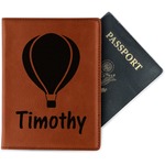 Watercolor Hot Air Balloons Passport Holder - Faux Leather - Double Sided (Personalized)