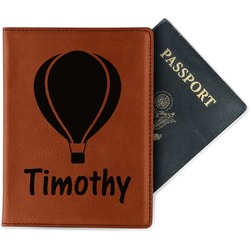 Watercolor Hot Air Balloons Passport Holder - Faux Leather - Single Sided (Personalized)