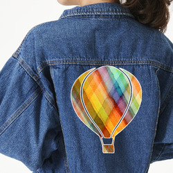 Watercolor Hot Air Balloons Twill Iron On Patch - Custom Shape - 3XL - Set of 4