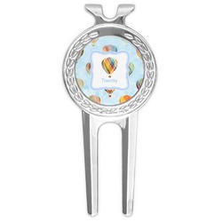 Watercolor Hot Air Balloons Golf Divot Tool & Ball Marker (Personalized)