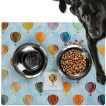 Watercolor Hot Air Balloons Dog Food Mat - Large w/ Name or Text