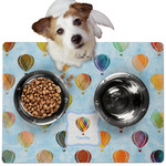 Watercolor Hot Air Balloons Dog Food Mat - Medium w/ Name or Text