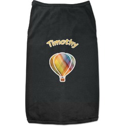 Watercolor Hot Air Balloons Black Pet Shirt - XL (Personalized)