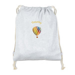 Watercolor Hot Air Balloons Drawstring Backpack - Sweatshirt Fleece (Personalized)