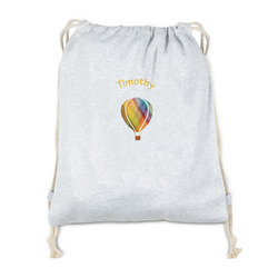 Watercolor Hot Air Balloons Drawstring Backpack - Sweatshirt Fleece - Single Sided (Personalized)