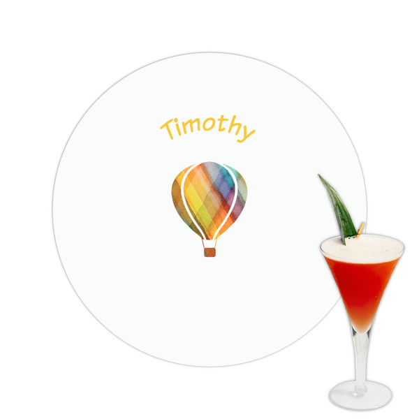 Custom Watercolor Hot Air Balloons Printed Drink Topper -  2.5" (Personalized)