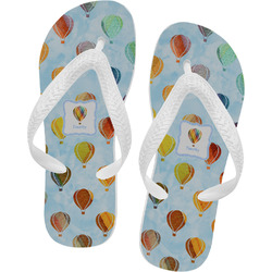 Watercolor Hot Air Balloons Flip Flops - Small (Personalized)