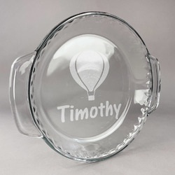 Watercolor Hot Air Balloons Glass Pie Dish - 9.5in Round (Personalized)
