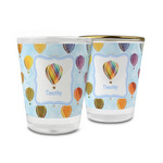 Watercolor Hot Air Balloons Glass Shot Glass - 1.5 oz (Personalized)